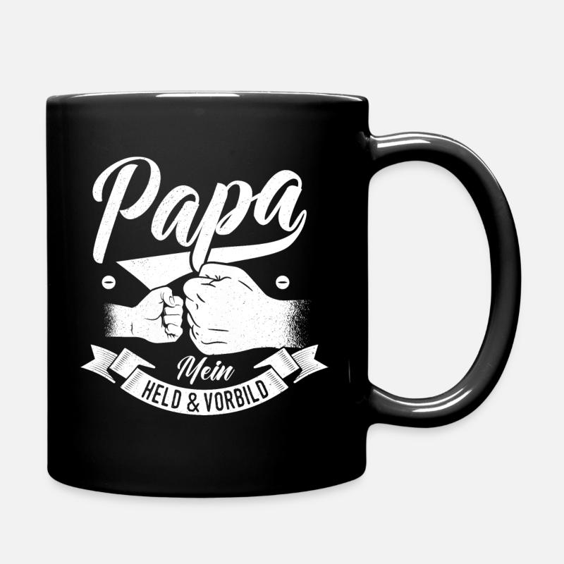 Papa Mein Held Vater Geschenk Vatertag Geburtstag - Tasse einfarbig - Schwarz