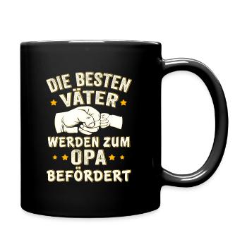 Die Besten Väter Werden Zum Opa Befördert - Tasse einfarbig - Schwarz - Rechts