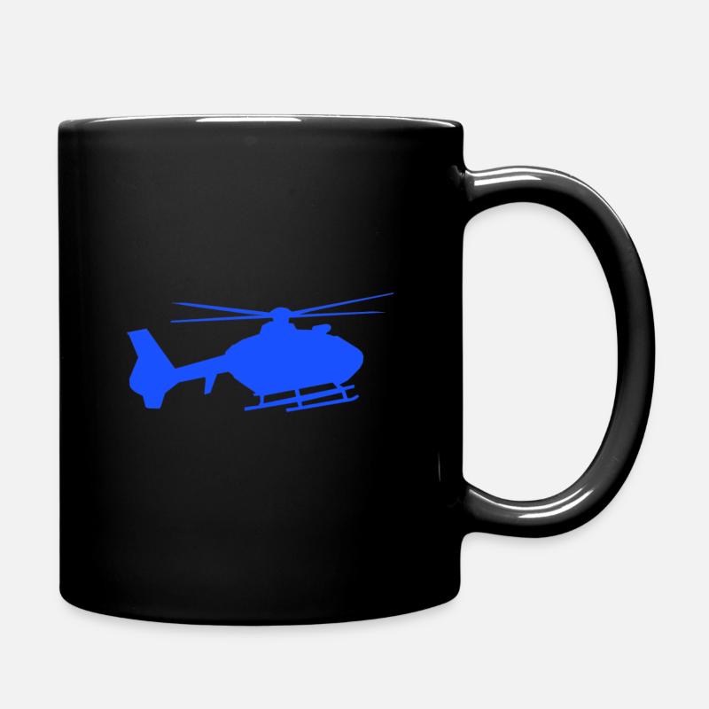 Helicopter blue - Tasse einfarbig - Schwarz