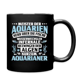 Aquaristik Aquarianer Aquarium Fische Zierfische - Tasse einfarbig - Schwarz - Rechts
