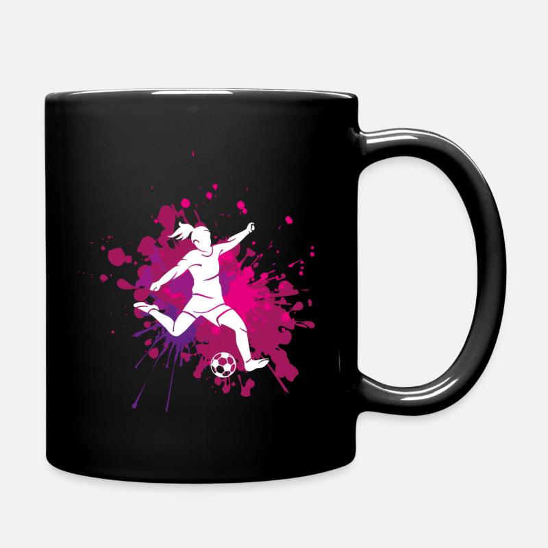 Cool Farbe Explosion Fussball Frau Geschenk - Tasse einfarbig - Schwarz