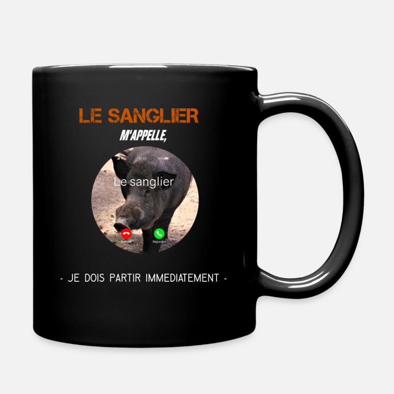 Le sanglier m'appelle chasse cadeau anniversaire - Mug uni - noir