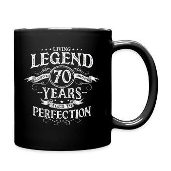 Living legend, matured to perfection for 70 years - Full Colour Mug - black - Right