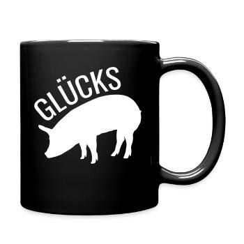 Glücksschwein Glück Sau Vektor Farbe wählbar - Tasse einfarbig - Schwarz - Rechts