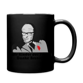 wir Kinder der 70er danke Bruno Kreisky - Tasse einfarbig - Schwarz - Rechts