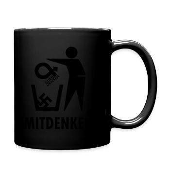 Réfléchir au lieu de sortir des sentiers battus! Contre à travers et les nazis - Mug uni - noir - Droite