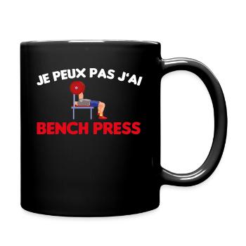 Cadeau drôle powerlifting développé couché - Mug uni - noir - Droite