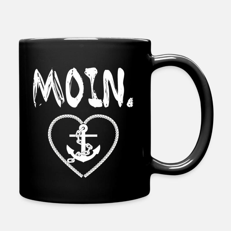 Moin with anchor - Full Colour Mug - black