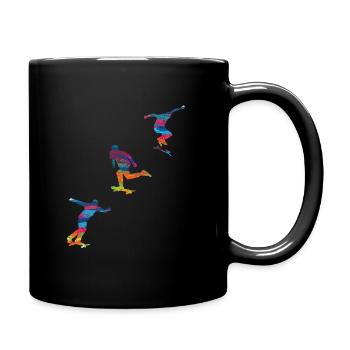 Skateboard Skaten Skateboarden Geschenkidee - Tasse einfarbig - Schwarz - Rechts