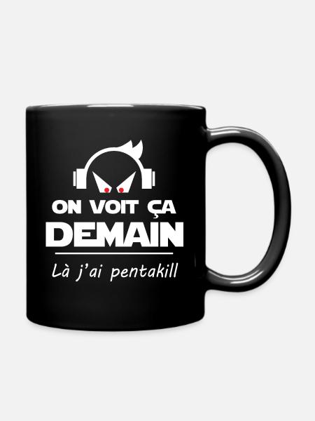 Pentakill cadeau drôle geek league of legend lol - Mug uni - noir