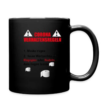 Corona rules of conduct - Full Colour Mug - black - Right