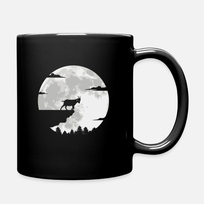 Ziege Geschenk Ziegen Steinbock Ziegenböcke Mond - Tasse einfarbig - Schwarz