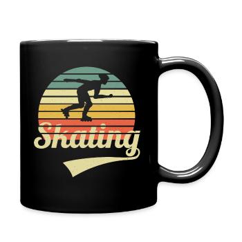Patineur à roues alignées rétro patineur à roues alignées rétro - Mug uni - noir - Droite