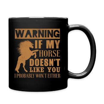 Equine Horse Riding Pony Equestrian Equestrian Gift - Full Colour Mug - black - Right