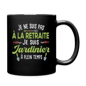Retraite jardinier. Cadeau retraité papy Jardinage - Mug uni - noir - Droite