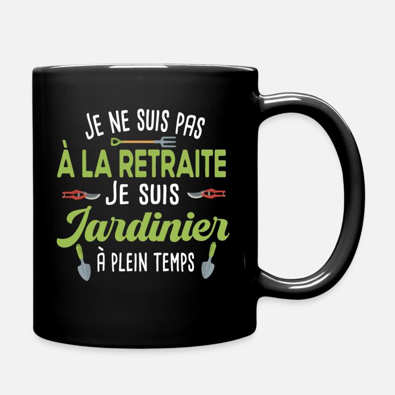 Retraite jardinier. Cadeau retraité papy Jardinage - Mug uni - noir