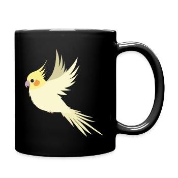 Fliegender Nymphensittich - Tasse einfarbig - Schwarz - Rechts