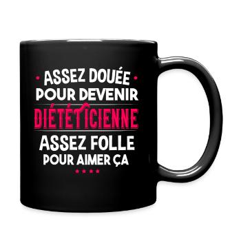 Diététicienne. Cadeau métier diététique nutrition - Mug uni - noir - Droite