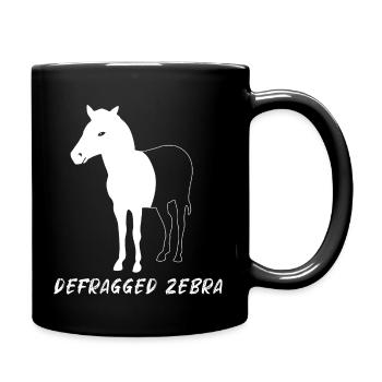 Defragged Zebra Admin Geek Programmierer Geschenk - Tasse einfarbig - Schwarz - Rechts