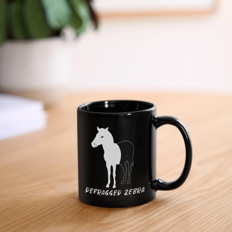 Defragged Zebra Admin Geek Programmierer Geschenk Tasse einfarbig