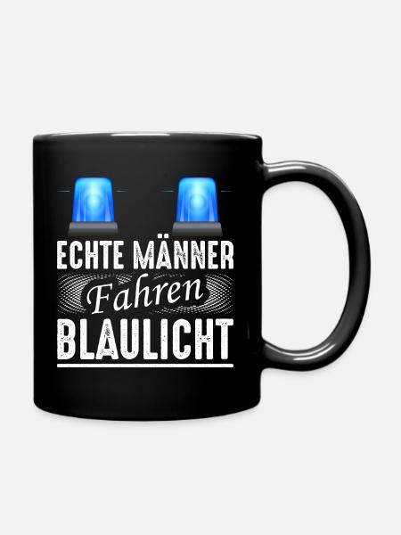 Polizei Echte Männer Geschenk BePo Polizist - Tasse einfarbig - Schwarz