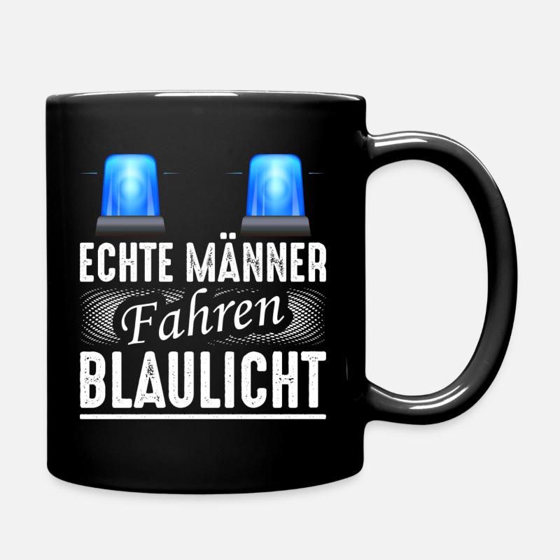 Polizei Echte Männer Geschenk BePo Polizist - Tasse einfarbig - Schwarz
