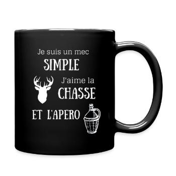 T-shirt Chasseur - Chasse et Apéro - Mug uni - noir - Droite
