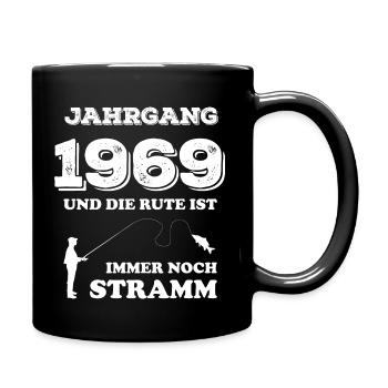 53. Geburtstag Angler Jahrgang 1969 zweideutig - Tasse einfarbig - Schwarz - Rechts