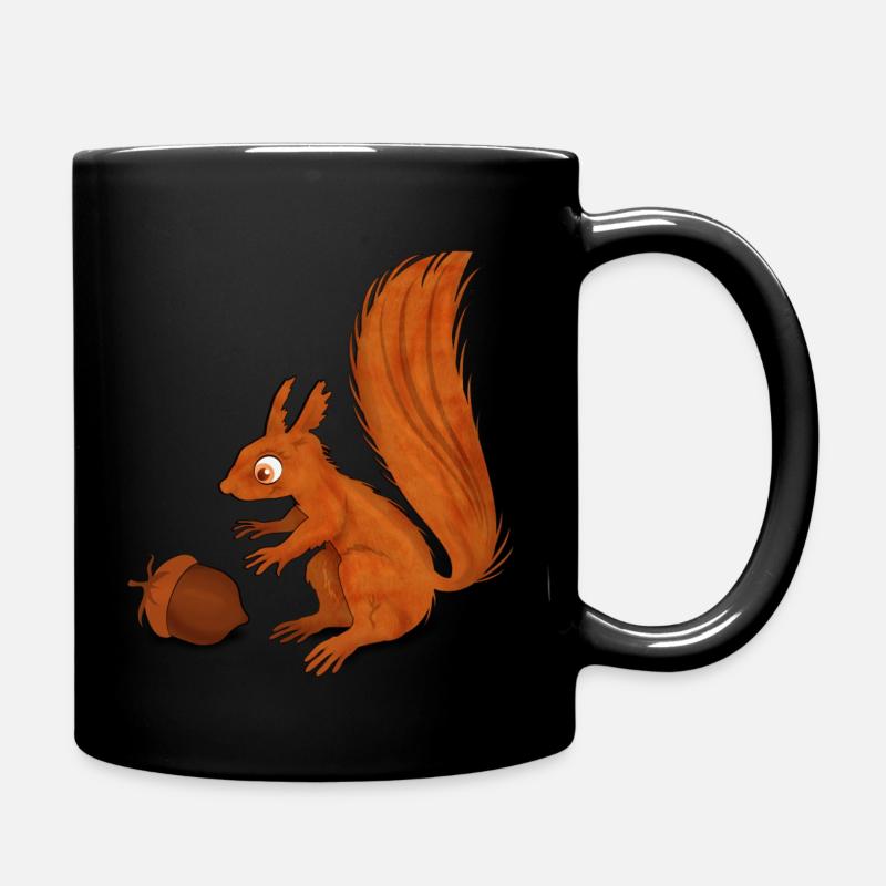 Squirrel with Nut - Tasse einfarbig - Schwarz
