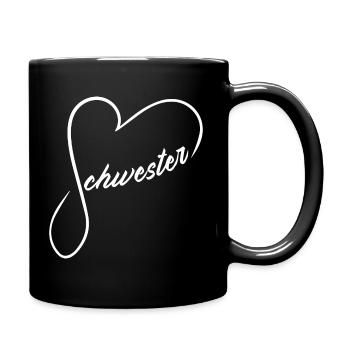 Schwesterherz - Tasse einfarbig - Schwarz - Rechts