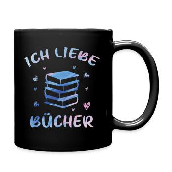 Ich Liebe Bücher | Die Tut Nix Die Will Nur Bücher - Tasse einfarbig - Schwarz - Rechts