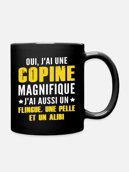 oui jai une copine magnifique / humour couple - Mug uni - noir