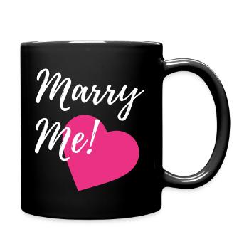 Marry me! Proposal idea: Wedding proposal - Full Colour Mug - black - Right
