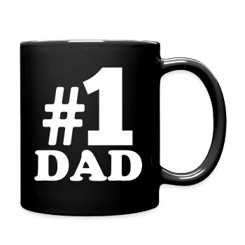 NR. 1 DAD Vatertagsgeschenk Geschenk Vatertag Papa - Tasse einfarbig - Schwarz - Rechts