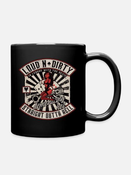 Straight Outta Hell Shirt Motocycliste 666 - Mug uni - noir
