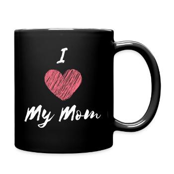 I Love My Mom - Tasse einfarbig - Schwarz - Rechts