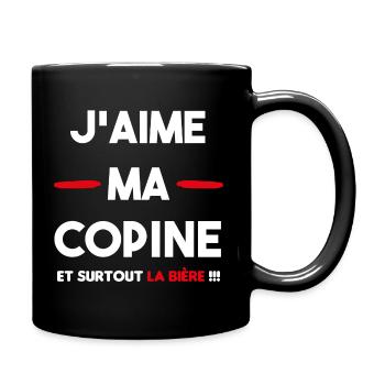 Funny gift love couple beer beauf - Full Colour Mug - black - Right