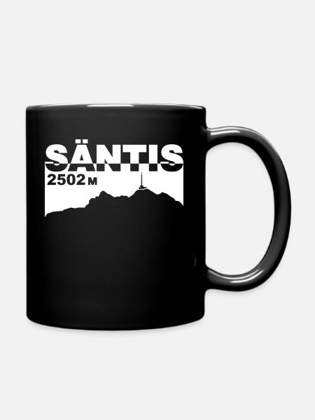 Säntis Berg Alpstein Appenzell St Gallen Schweiz - Tasse einfarbig - Schwarz