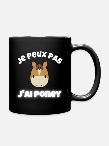 je peux pas j'ai poney - Mug uni - noir