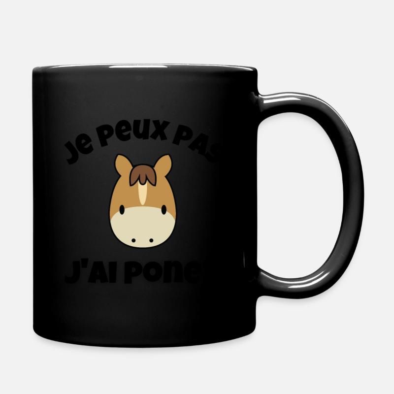 je peux pas j'ai poney - Mug uni - noir