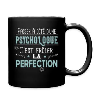 Psychologue femme. Cadeau humour métier profession - Mug uni - noir - Droite