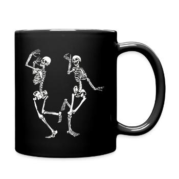 Totentanz Makabres Skelett Halloween Kostüm - Tasse einfarbig - Schwarz - Rechts