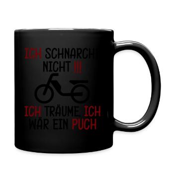 Puch Maxi Schnarchen Spruch DDR s51 Simson Traum - Tasse einfarbig - Schwarz - Rechts
