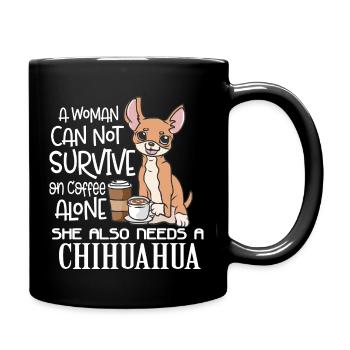 Déguisement de cadeaux pour chien café et chihuahua - Mug uni - noir - Droite