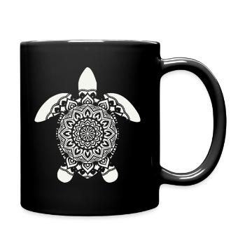 Schildkröte Mandala | Yoga Meditation Spirit - Tasse einfarbig - Schwarz - Rechts