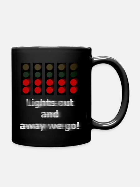 Lights out and away we go! - Full Colour Mug - black