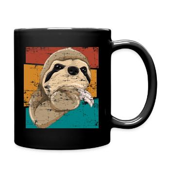 Zoo animal cadeau paresseux - Mug uni - noir - Droite