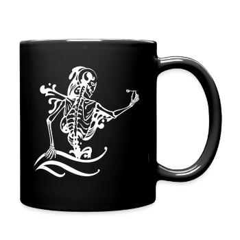 Dart Skeleton Darts player - Full Colour Mug - black - Right