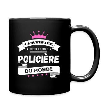 Certifiée meilleure policière du monde - Humour - Mug uni - noir - Droite