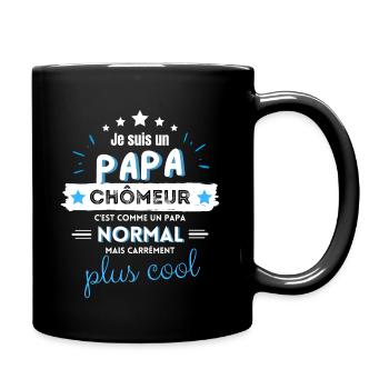Meilleur papa chômeur humour cadeau - Mug uni - noir - Droite